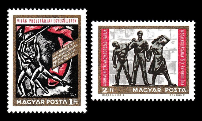 Unkari 2463-4 ** Kommunistipuolue 50v (1968)