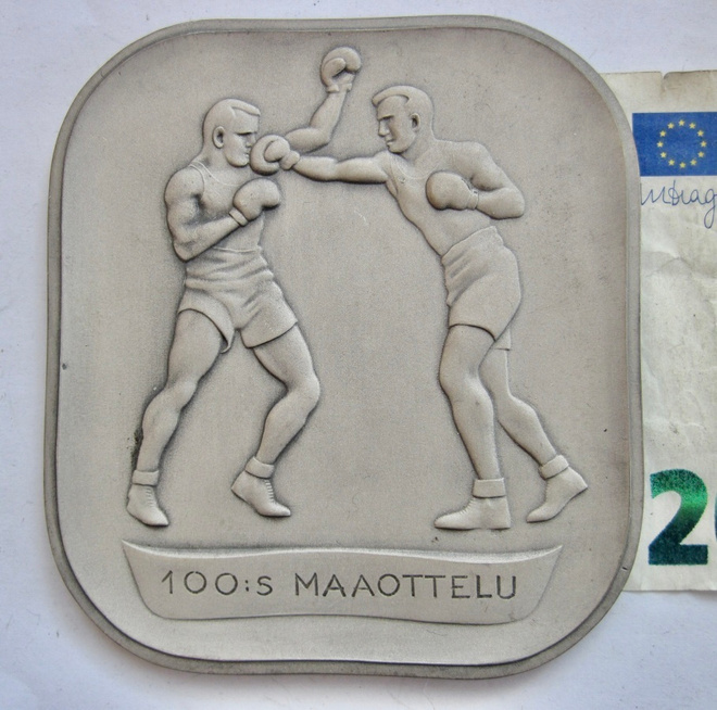 VANHA Palkinto Mitali Nyrkkeilyliitto 100. Maaottelu 1959