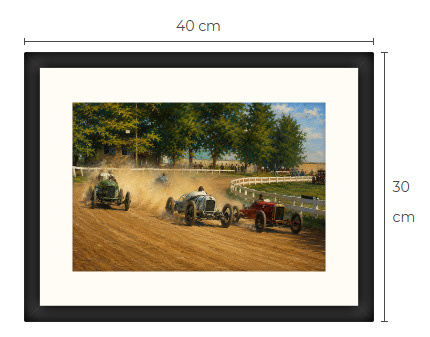 Uusi Autokilpailu art print kehystetty 30 cm x 40 cm
