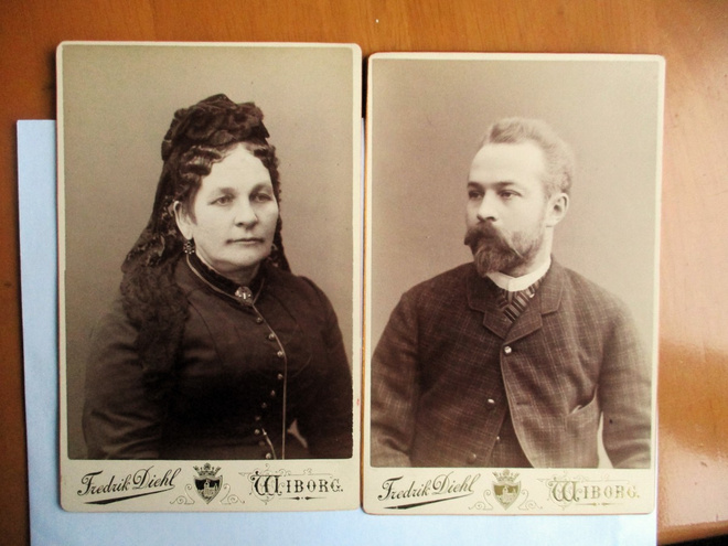 Viipuri kabinettikuvat 2 kpl n 1885 16x11cm