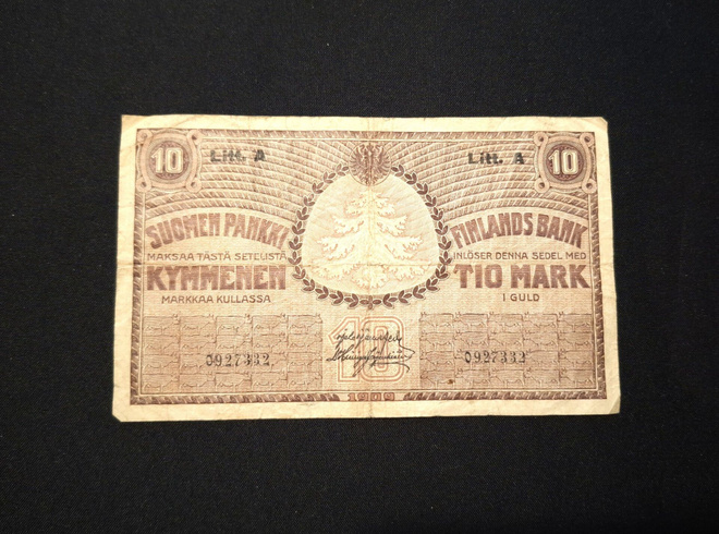 10 Markkaa 1909 Litt,A