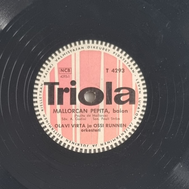 Savikiekko 1957 - Olavi Virta - Triola T 4293