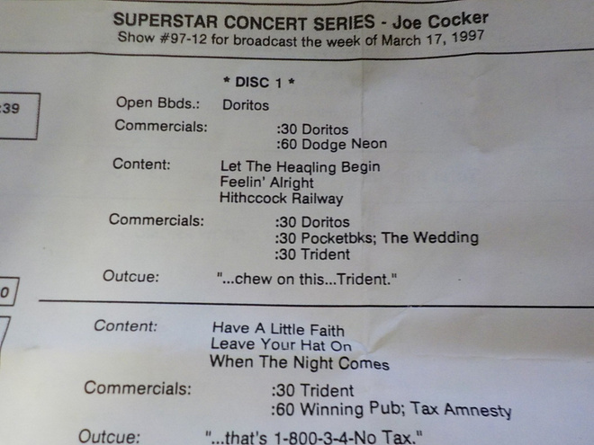 JOE COCKER - SUPERSTAR LIVE CONCERT SERIES  RADIOSHOW 2CD