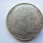 Natsi-Saksa 5 Reichsmark 1936 D Hindenburg hopeaa - pikkukuva 1