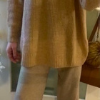 Upea beige meleerattu oversize neulemekko neule tunika S/ M - pikkukuva 1