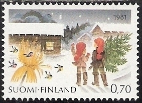 1981 Joulumerkki IX a Eeva Oivo  0,70 mk ** LaPe 887