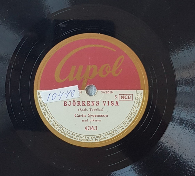 Savikiekko 1950 - Carin Swensson - Cupol 4343