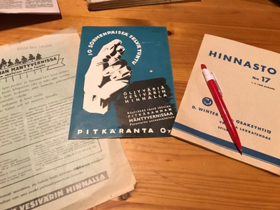 D.Winter&co Oy.n ja Pitkärannan maaliesitteet