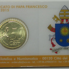 2015 Vatikaani 50c + 0,80€ postimerkki No 6 COINCARD - pikkukuva 2