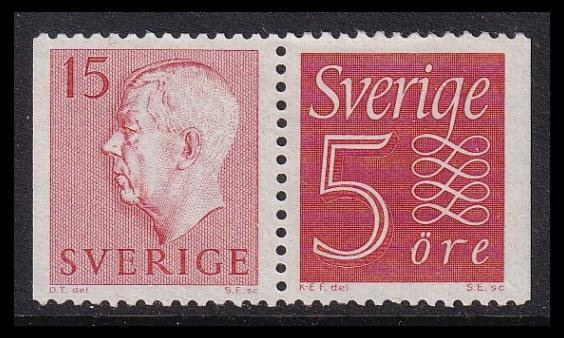 Ruotsi 424-429aDD ** Gustaf-numero vihkopari (1957)