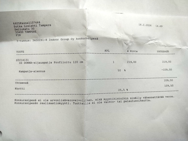 Donna Sijauspatja 120/200    hinta 100e