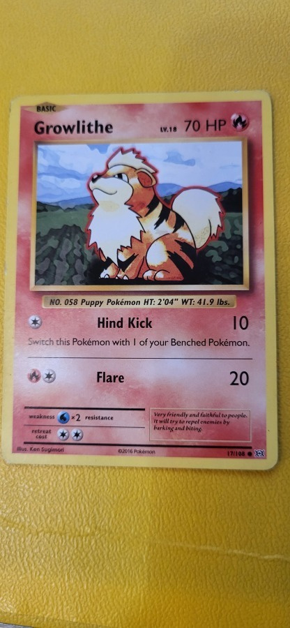 Growlithe (EVO 17) XY Evolutions CCG card