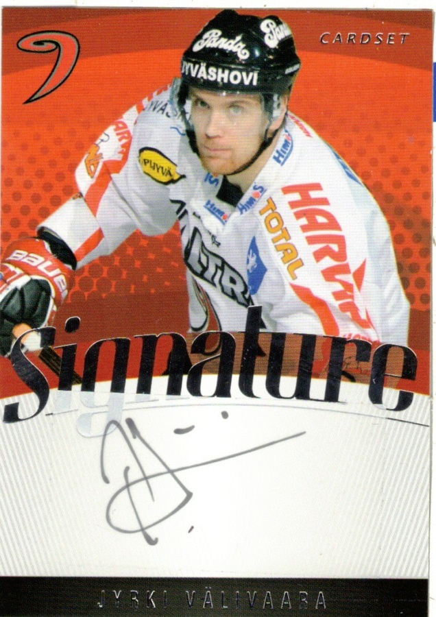 2011-12 Cardset JYRKI VÄLIVAARA JYP Signature nimmarI