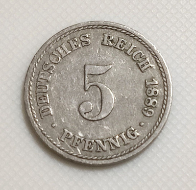 Saksa 5 Pfennig 1889A