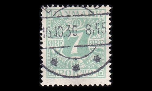 Tanska PORTO_12 o 7 öre tasainen tausta (1921)