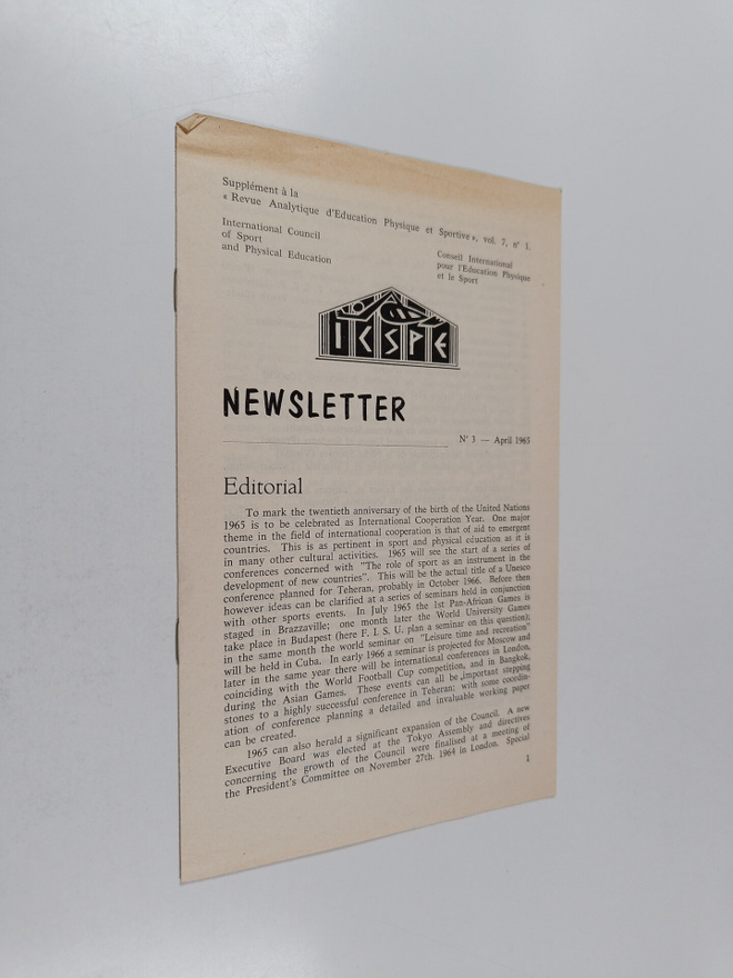 I.C.S.P.E. Newsletter n:o 3 - April 1965