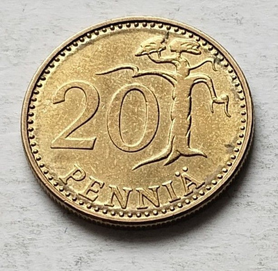 20 penniä, v. -71, ylimääräinen rengas