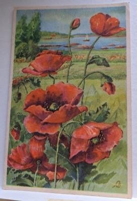 A. Scheack: unikkoja järven rannalla, kulkenut1944