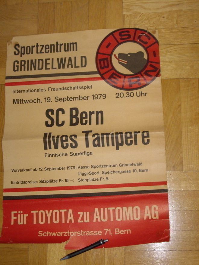 ILVES Tampere - SC Bern  OTTELU -  JULISTE   v.1979