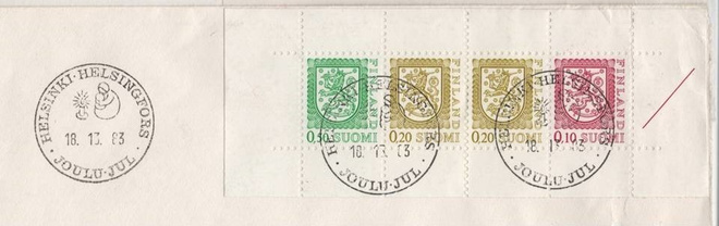Erikoisleima Helsinki joululeima tai FDC - erilaisia