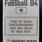 1984 Panini Fussball #13 Pasi Rautiainen - pikkukuva 2