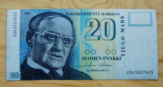 Suomen pankki 20 Markkaa 1993 ilman Litt