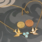 Vintage Love Dove kaulakoru lintu riipus 60-luvun - pikkukuva 4