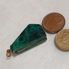 Käsitöitä vintage Raakakivi vihreä kivi riipus pronssi - pikkukuva 4