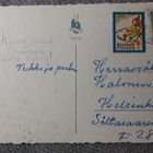 Vanha joulukortti  + joulumerkki v. 1959 - pikkukuva 3