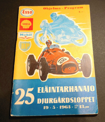 25 Eläintarhanajo 19.5.1963 käsiohjelma