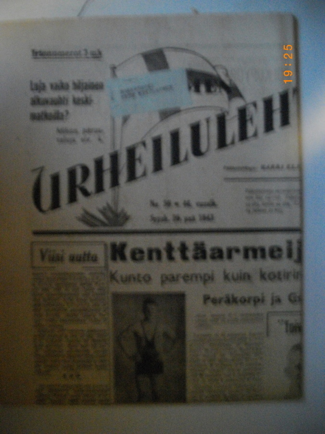 Suomen Urheilulehti Nro 39/1943 (25.2)