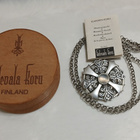 Kalevala Koru Kuukiven koru solkiriipus kaulakoru Hopea - pikkukuva 1