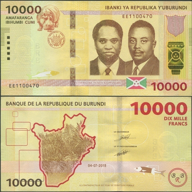 Burundi 10000 Francs 2018 (2019) UNC uudet turvatek./paperi