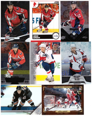 8 x MIKE GREEN Capitals, Red Wings, sis.1 x RC