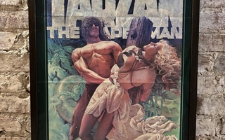 Vanha Tarzan The Apeman juliste puisissa kehyksissä