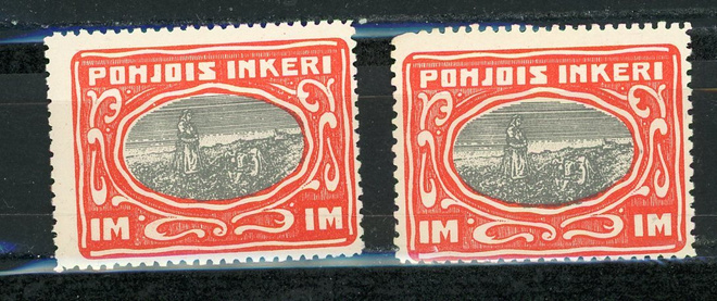 POHJOIS-INKERI II 1 mk * 2 kpl ( Huom. Väärenteet )