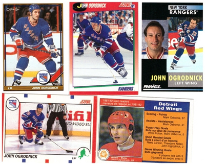 5 x Legenda JOHN OGRODNICK New York Rangers Red Wings