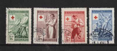 1946 PunainenRisti-sarjan merkit leimattuna