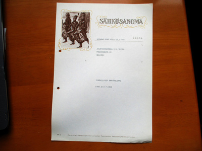 1965 Sähkösanoma K A Tapola - Aino ja A F Airo