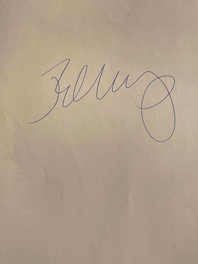 John Cougar Mellencamp nimikirjoitus paperilla