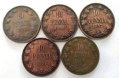 10 penniä kuparia, Nikolai II:n aika