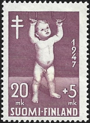 1947 Tuberkuloosi merkki 20 + 5 mk ** LaPe 340