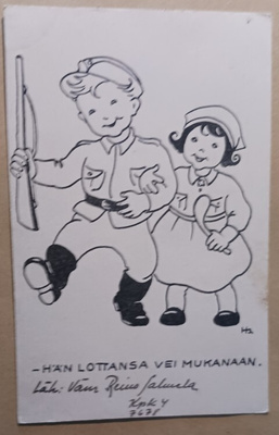 Helka Sjöstedt: Sotilas ja lotta käsikynkkää, Kenttäp. 1941