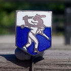 Hopeinen Poliisi merkki. Emalinen. Leimalla 813H. Halkaisija - pikkukuva 2
