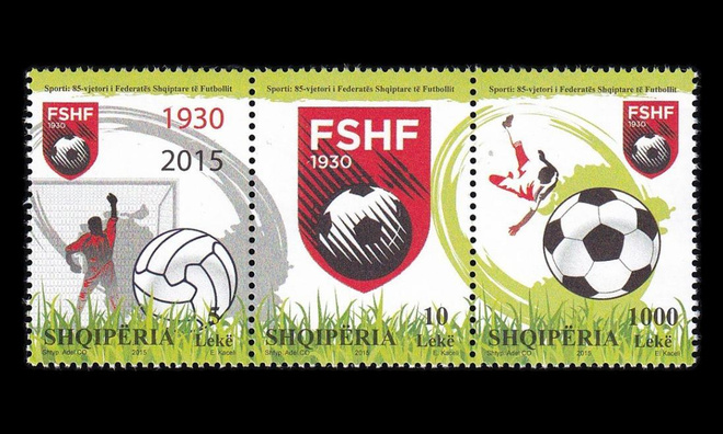 Albania 3499-501ds ** Jalkapalloliitto 85v (2015)
