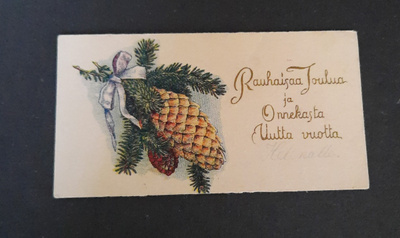 Pienen pieni joulukortti, nyrkkiposti 40-50-luvulta?