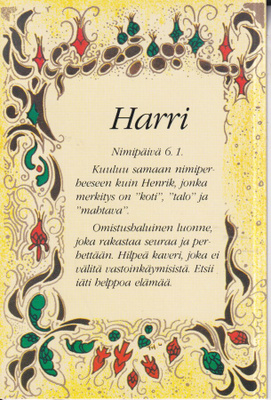 Harri , nimikortti .  e204