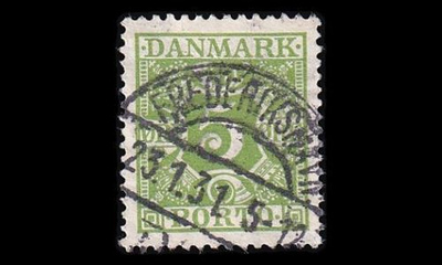 Tanska PORTO_20 o 5 öre vihreä tasainen tausta (1930)