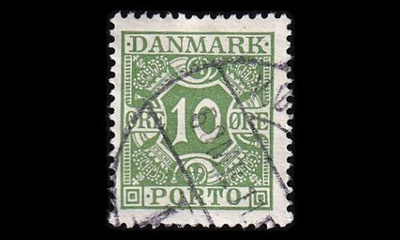 Tanska PORTO_13 o 10 öre tasainen tausta (1921)
