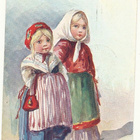 S SVAN - Tyttöset - vanha Carte POstale - pikkukuva 1